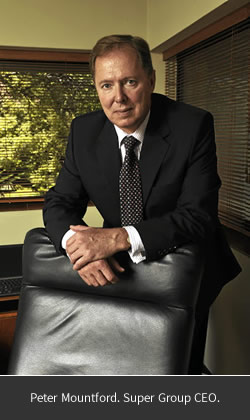 Peter Mountford, Super Group CEO, seated in an office.
